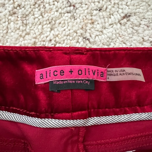 Alice and Olivia red velvet, size 4 pant - Picture 1 of 4